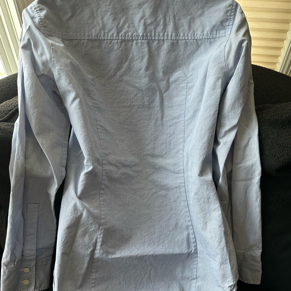 J. Crew classic blue and white striped button down shirt - Picture 2 of 9